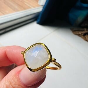 Iridescent Moonstone Gold Ring
